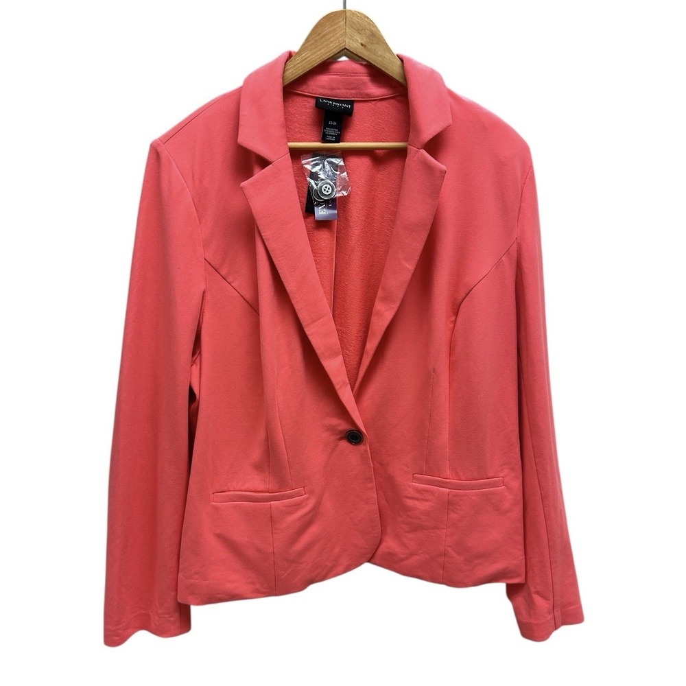 Lane Bryant Coral Blazer 22/24 NWT‎ One Button Stretch Cotton Blend Jacket